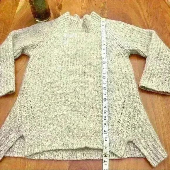 Cotelac  Alpaca Wool Oversized Minimalist Grey Turtle Neck Chunky Sweater - Picture 11 of 14